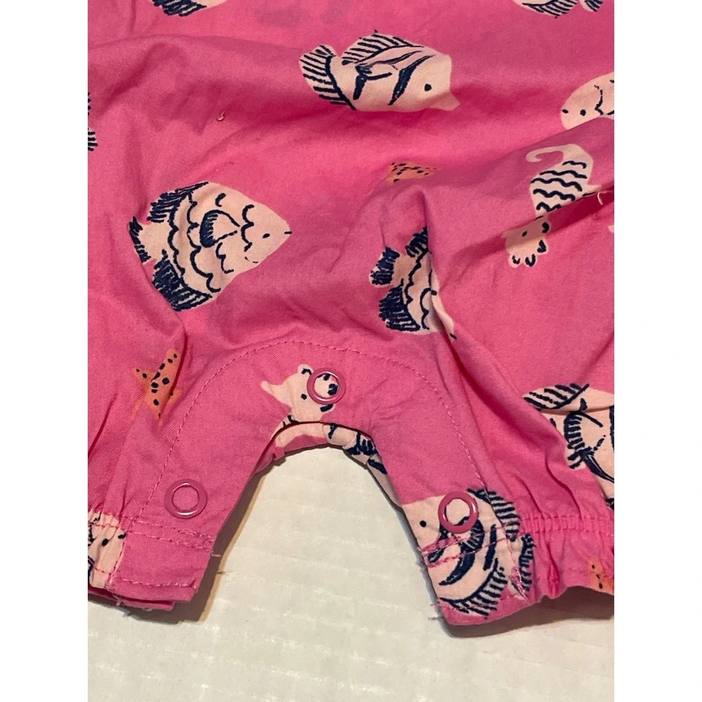 Carters Baby Girl Pink Fish Seahorse‎ Print Romper Sunsuit 24M S206510